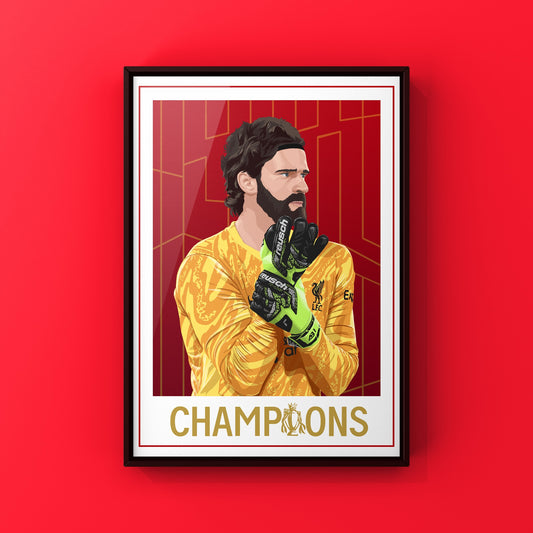 Alisson Becker - Champions Liverpool FC 24/25 print
