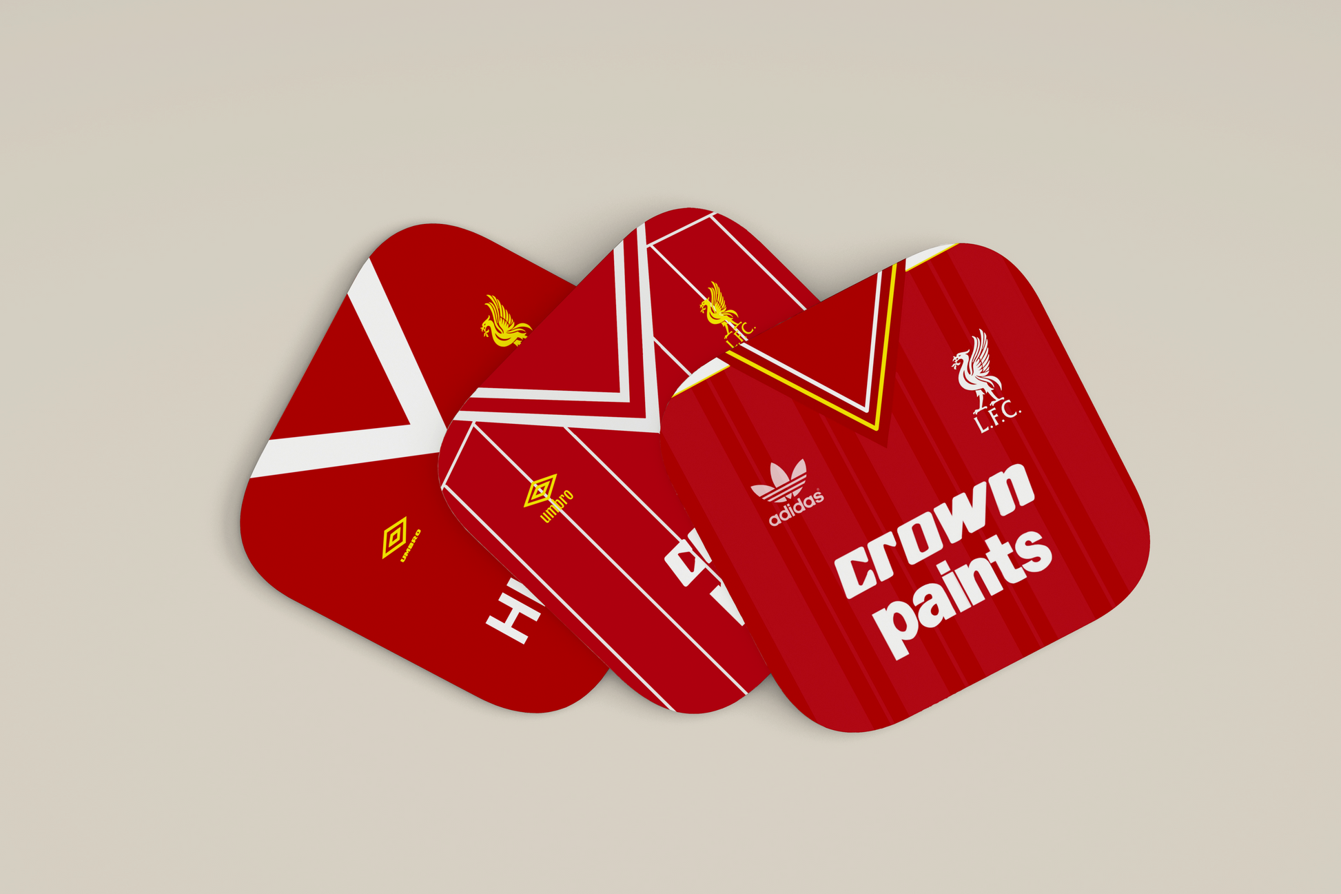 Liverpool Retro kit coasters – Ped Designs