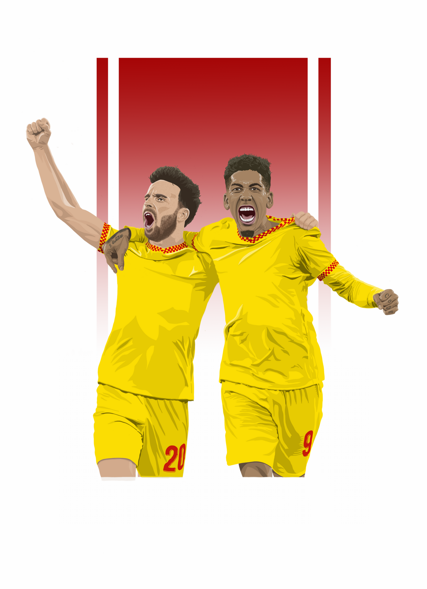 Diogo Jota & Bobby Firmino print